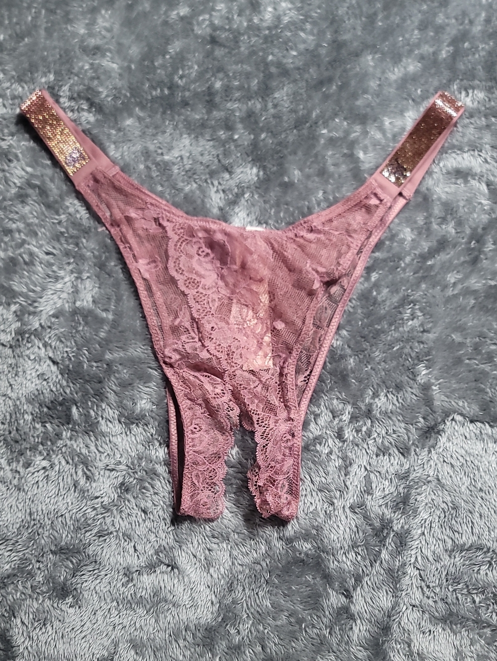 Victoria's Secret Very Sexy Sunset Ombré Shine Strap Crotchless Brazilian Panty
